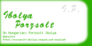 ibolya porzsolt business card